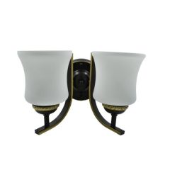 Alphalux Wall Lamp 2xe27 Coffee Goldiron Glass 360x210x220mm 